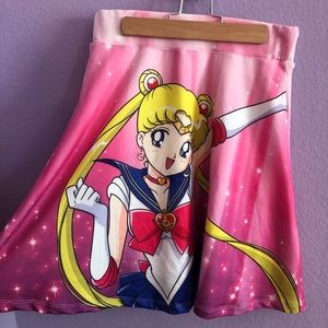 Hot Topic Sailor Moon & Tuxedo Mask Circle Skirt